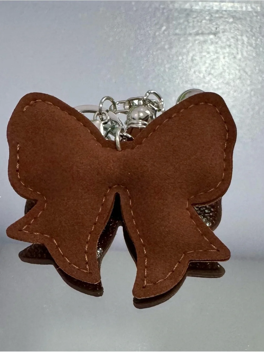New Crystal Football Bow Keychain